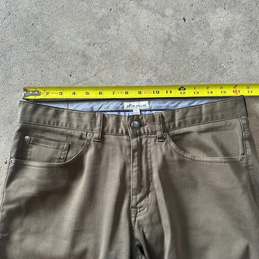 Peter Millar Crown Ultimate Sateen 5-Pocket Pants Mens 32x28 Brown Modal Chino